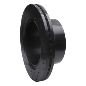 Ram 3500 Brake Rotor (1) - Rear Right - R1 Concepts - Drilled & Slotted - Black - `19-`25